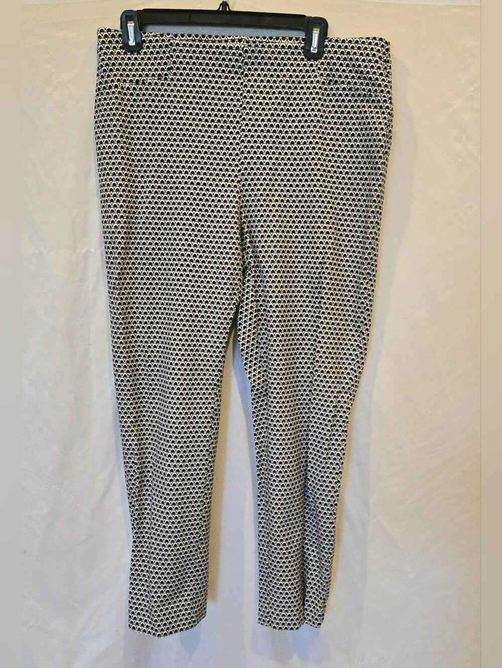 Chico's So Slimming Women's Black & White Geo-Print Ankle Pants Casual Size 2/12